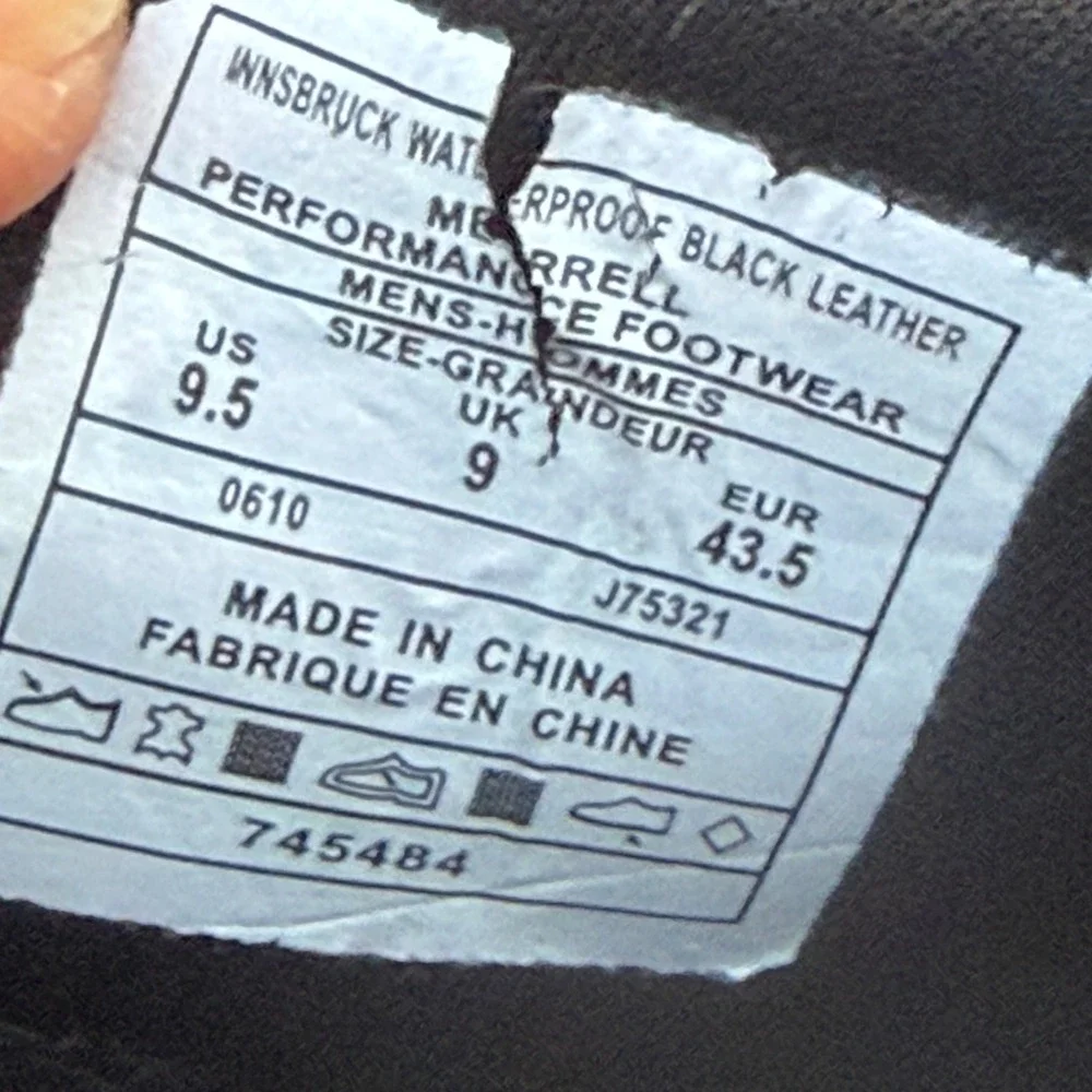 Merrell Innsbruck Waterproof Black Leather Primaloft Slip-on Shoe J75321 Men 9.5